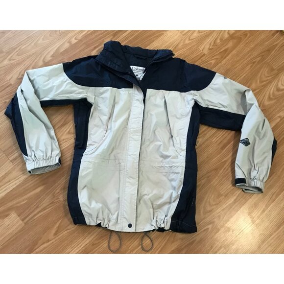 Columbia Med Womens Packable Storm-Dry Waterproof Breathable Jacket Beige Black - Picture 2 of 16